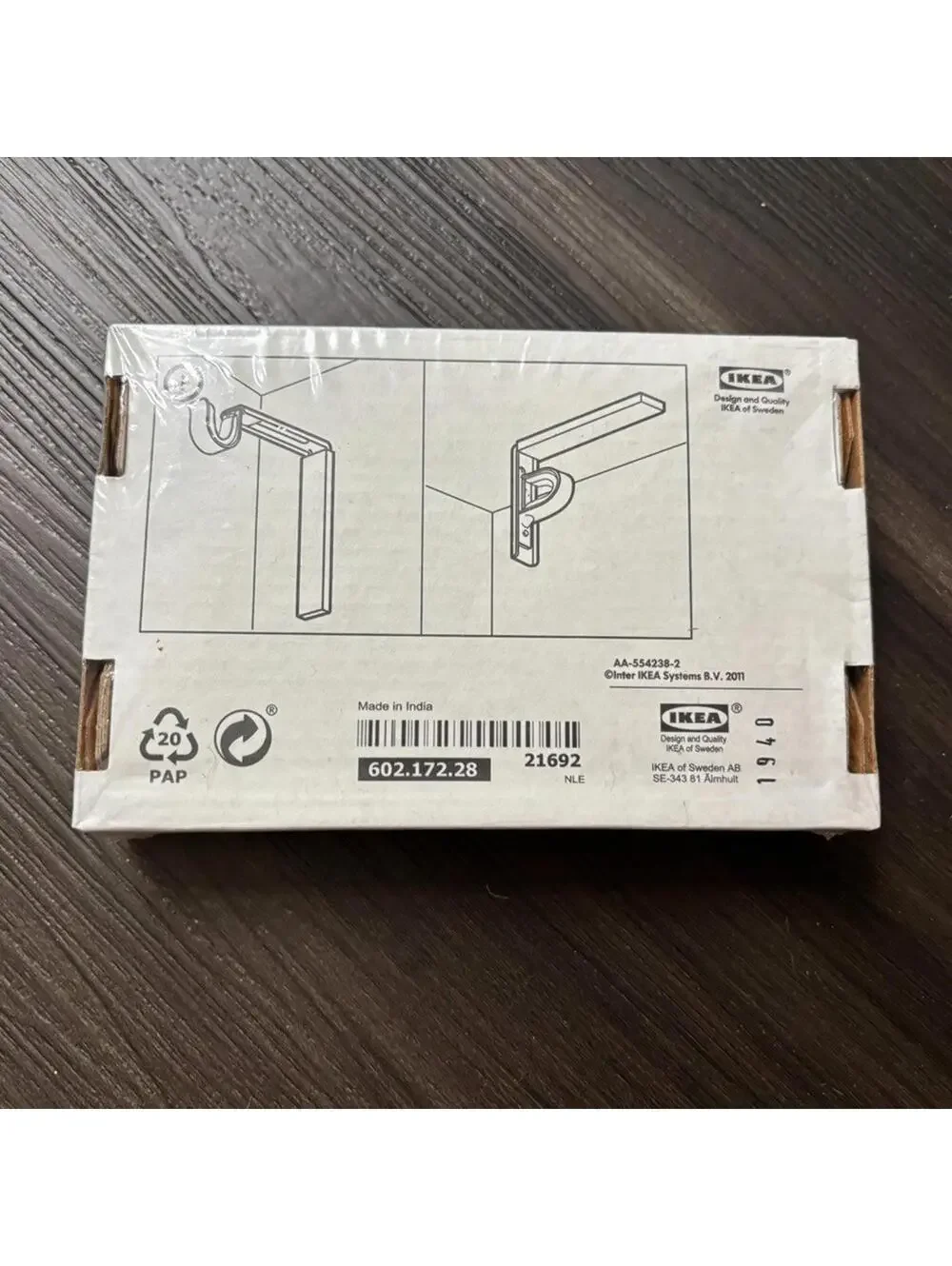 IKEA BETYDLIG Curtain Rod Holder 502.198.93 Black Wall Ceiling Fan Bracket NEW
